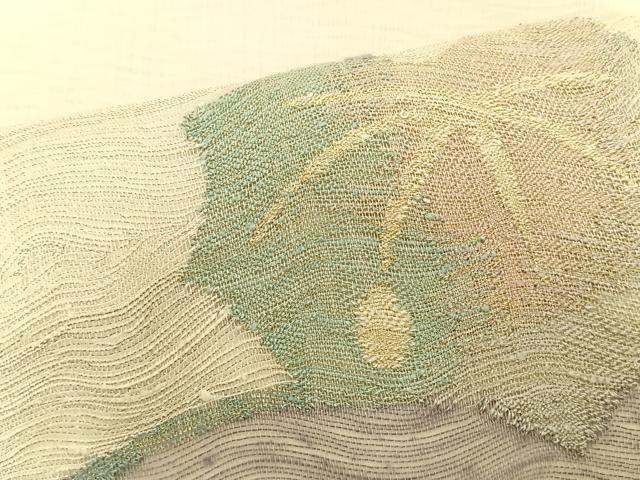 平和屋着物*夏物 九寸名古屋帯 枝花文 金銀糸 正絹 逸品 CABK1402fb