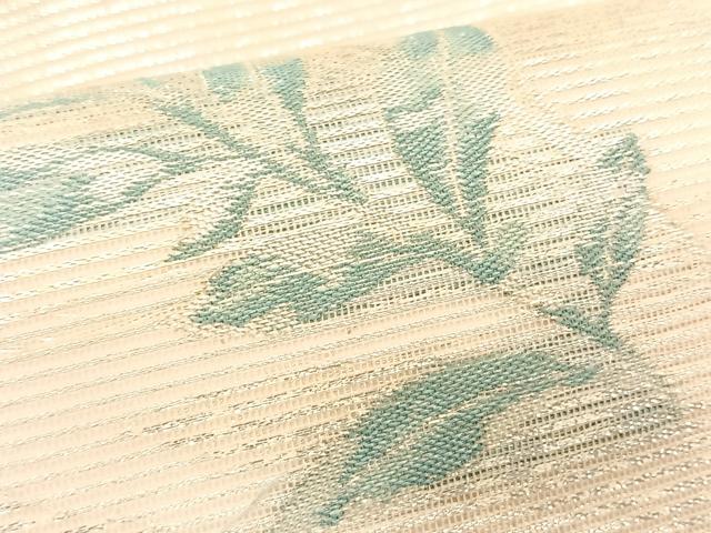 平和屋着物*夏物 九寸名古屋帯 枝花文 銀糸 正絹 逸品 CABK1403fb