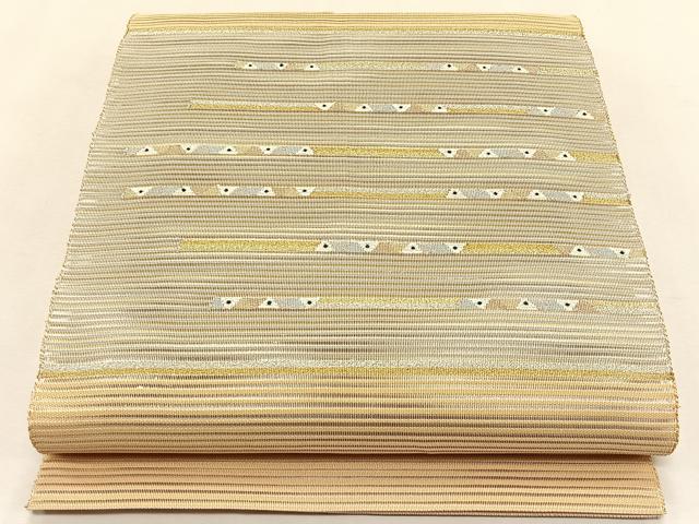 平和屋着物*夏物 八寸名古屋帯 絽綴れ 横段文 金銀糸 正絹 逸品 CABK1414fb