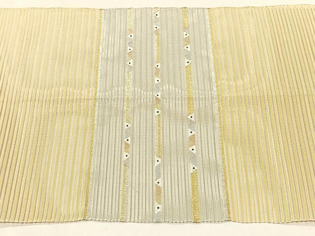 平和屋着物*夏物 八寸名古屋帯 絽綴れ 横段文 金銀糸 正絹 逸品 CABK1414fb