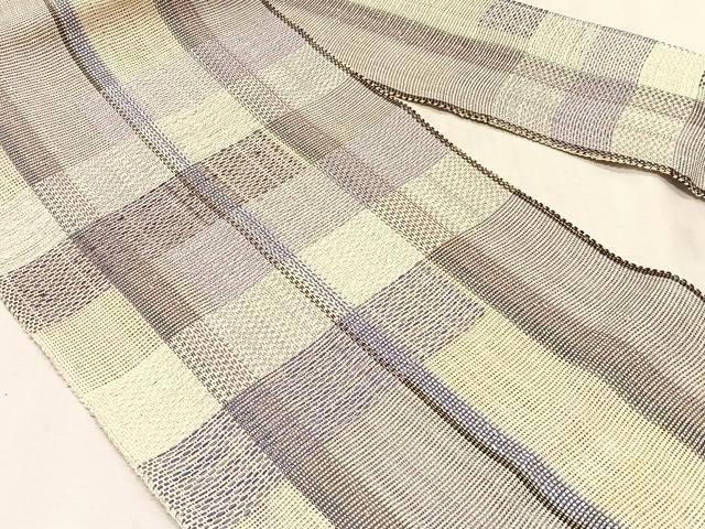平和屋着物*夏物 八寸名古屋帯 市松文様 正絹 逸品 CABK1419fb