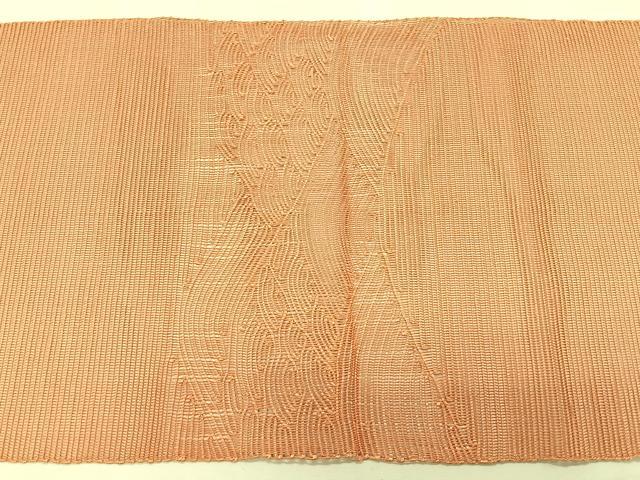 平和屋着物*夏物 八寸名古屋帯 立波文 土器色 正絹 逸品 CABK1422fb