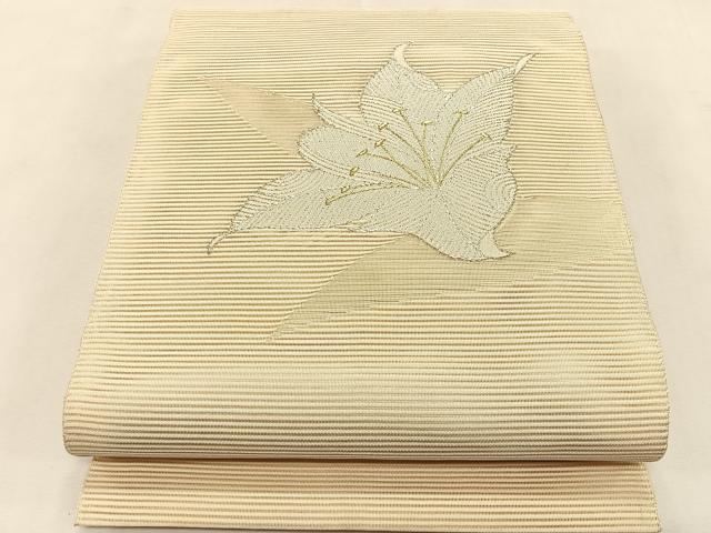 平和屋着物*夏物 八寸名古屋帯 絽綴れ 草花文 金銀糸 正絹 逸品 CABK1425fb