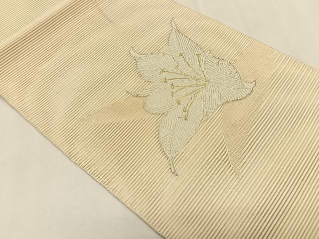 平和屋着物*夏物 八寸名古屋帯 絽綴れ 草花文 金銀糸 正絹 逸品 CABK1425fb