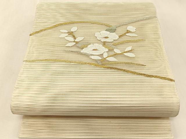 平和屋着物*夏物 八寸名古屋帯 絽綴れ 枝花文 正絹 逸品 CABK1430fb