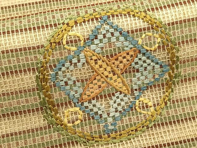 平和屋着物*夏物 丸帯 刺繍 花丸文 銀糸 正絹 逸品 CABK1434fb