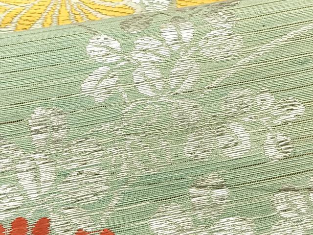 平和屋着物*夏物 アンティーク 大正ロマン 九寸名古屋帯 唐織 草花文 金銀糸 正絹 逸品 CABK1440fb