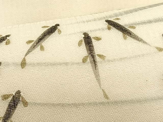 平和屋着物*夏物 九寸名古屋帯 作家物 手描き 流水魚文 正絹 逸品 CABK1449fb