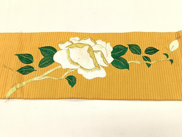 平和屋着物*夏物 アンティーク 大正ロマン 九寸名古屋帯 総手刺繍 駒刺繍 枝花文 金糸 正絹 逸品 CABK1452fb