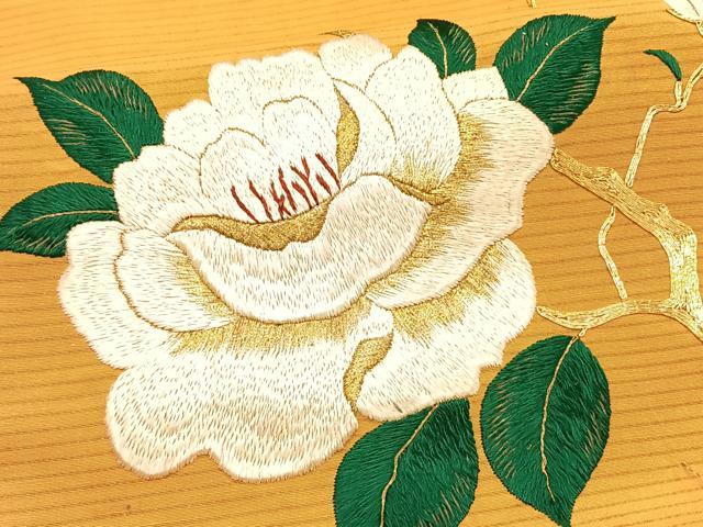 平和屋着物*夏物 アンティーク 大正ロマン 九寸名古屋帯 総手刺繍 駒刺繍 枝花文 金糸 正絹 逸品 CABK1452fb