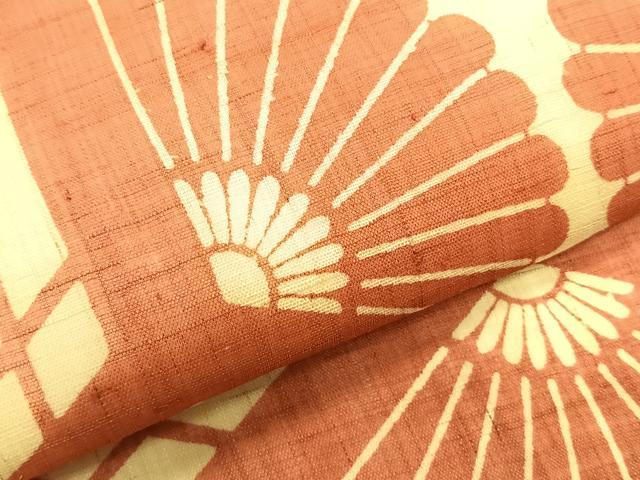 平和屋着物*夏物 九寸名古屋帯 亀甲菊文 麻 逸品 CABK1457fb