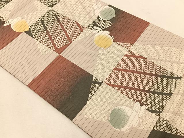 平和屋着物*夏物 全通柄 京袋帯 兎鹿の子文 正絹 逸品 CABK1460fb