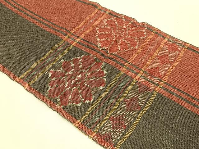 平和屋着物*夏物 八寸名古屋帯 横段花文 正絹 逸品 CABK1463fb