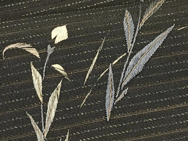平和屋着物*夏物 アンティーク 大正ロマン 九寸 刺繍 枝花文 金糸 正絹 逸品 CABK1467fb