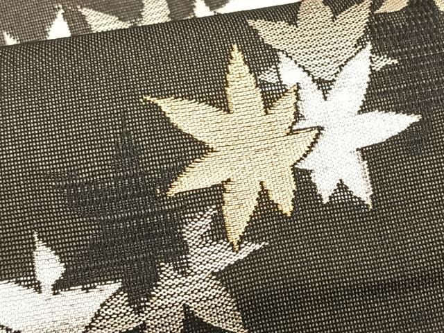 平和屋着物*夏物 九寸名古屋帯 楓文 金銀糸 正絹 逸品 CABK1471fb