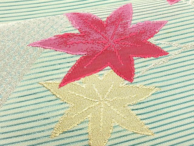 平和屋着物*夏物 八寸名古屋帯 絽綴れ 渡り橋枝楓文 金銀糸 正絹 逸品 CABK1475fb