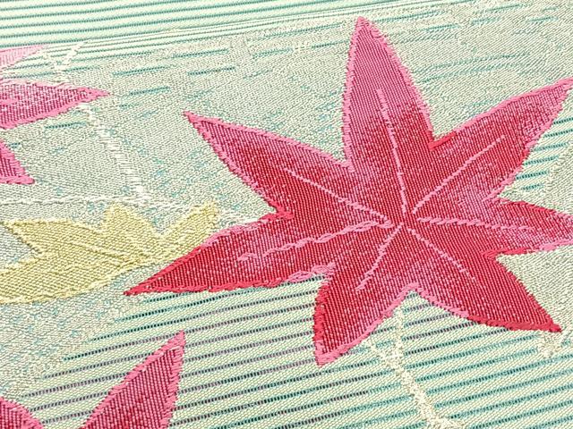 平和屋着物*夏物 八寸名古屋帯 絽綴れ 渡り橋枝楓文 金銀糸 正絹 逸品 CABK1475fb