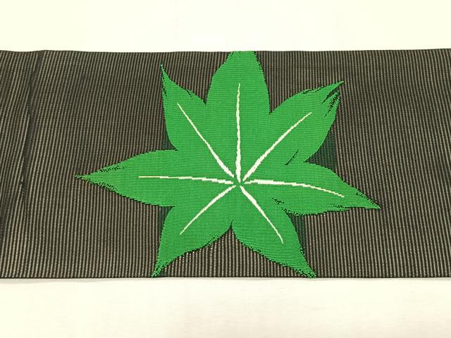 平和屋着物*夏物 九寸名古屋帯 枝楓文 銀糸 正絹 逸品 CABK1477fb