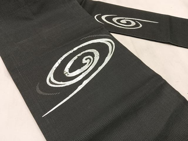 平和屋着物*夏物 九寸名古屋帯 流水文 銀糸 正絹 逸品 CABK1484fb