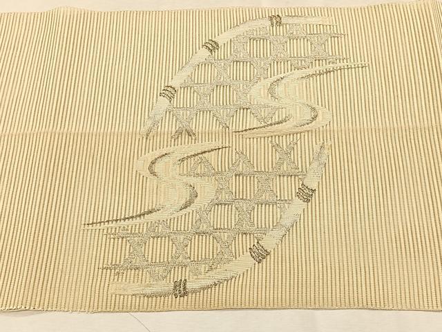 平和屋着物*夏物 八寸名古屋帯 絽綴れ 籬文 銀糸 正絹 逸品 CABK1486fb