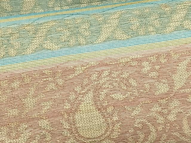 平和屋着物*夏物 九寸名古屋帯 横段花文 正絹 逸品 CABK1487fb