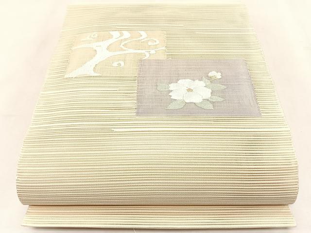 平和屋着物*夏物 八寸名古屋帯 絽綴れ 草花文 正絹 逸品 CABK1489fb