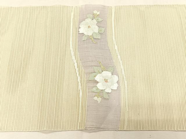 平和屋着物*夏物 八寸名古屋帯 絽綴れ 草花文 正絹 逸品 CABK1489fb