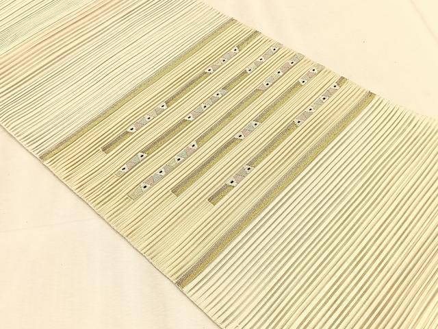 平和屋着物*夏物 八寸名古屋帯 絽綴れ 横段文 金銀糸 正絹 逸品 CABK1495fb