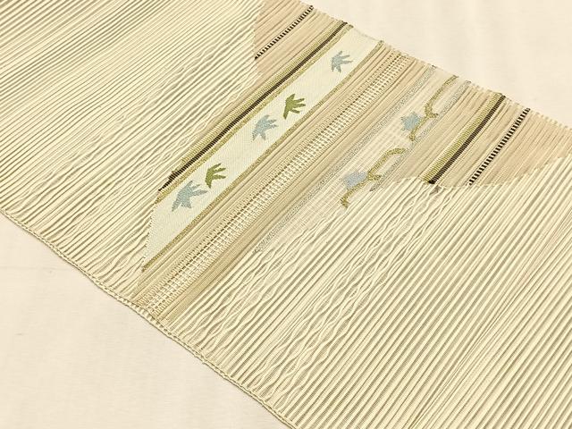 平和屋着物*夏物 八寸名古屋帯 絽綴れ 横段文 金銀糸 正絹 逸品 CABK1501fb