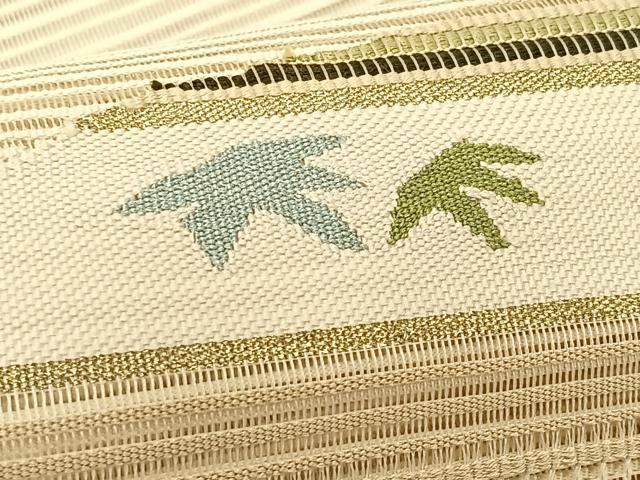 平和屋着物*夏物 八寸名古屋帯 絽綴れ 横段文 金銀糸 正絹 逸品 CABK1501fb