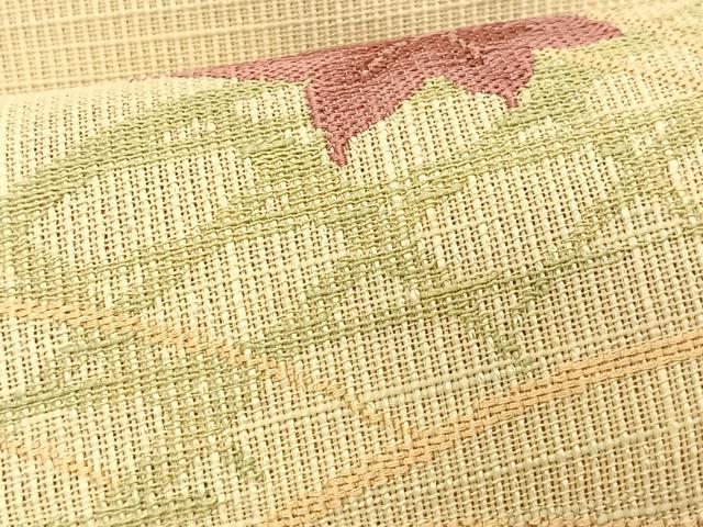 平和屋着物*夏物 八寸名古屋帯 籬芝草楓文 交織 逸品 CABK1505fb