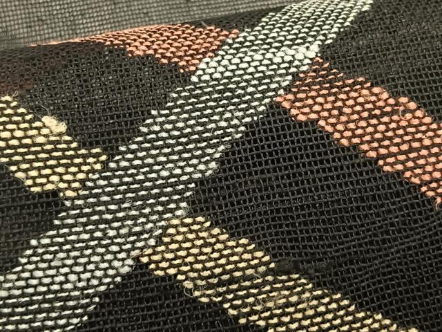 平和屋着物*夏物 八寸名古屋帯 斜線文 黒地 正絹 逸品 CABK1510fb
