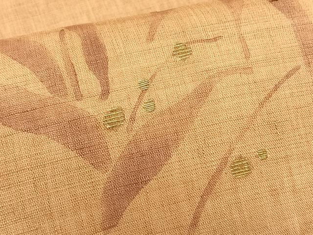 平和屋着物*夏物 九寸開き名古屋帯 刺繍 抽象文様 金糸 麻 逸品 CABK1512fb