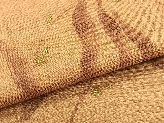 平和屋着物*夏物 九寸開き名古屋帯 刺繍 抽象文様 金糸 麻 逸品 CABK1512fb