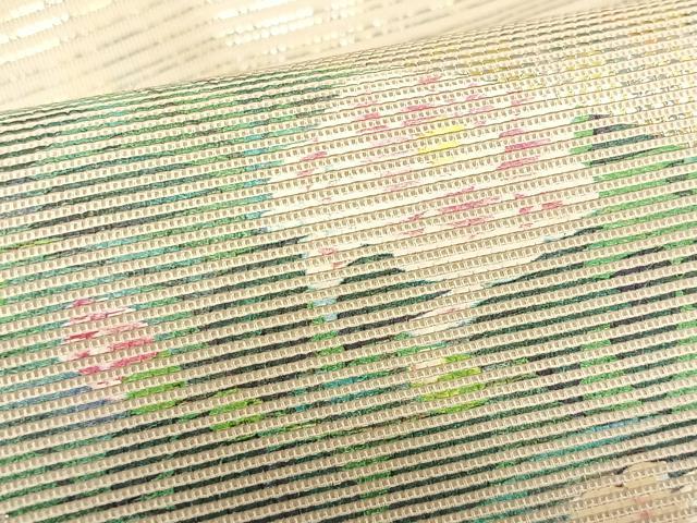 平和屋着物*夏物 九寸名古屋帯 地紙枝花文 金銀糸 正絹 逸品 CABK1515fb