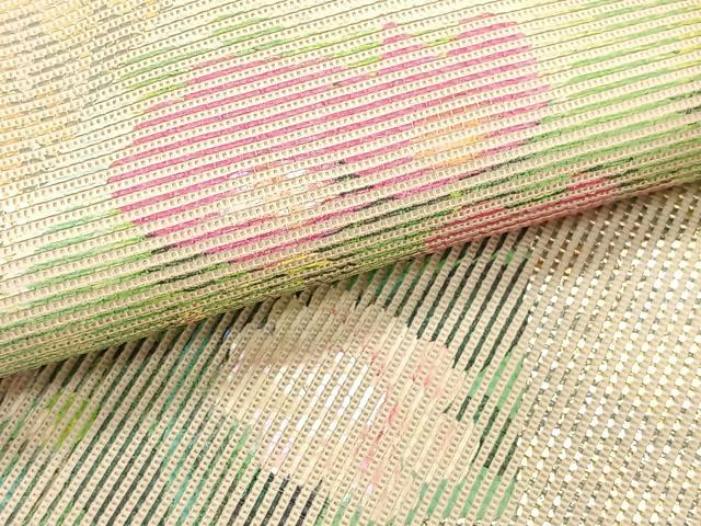 平和屋着物*夏物 九寸名古屋帯 地紙枝花文 金銀糸 正絹 逸品 CABK1515fb