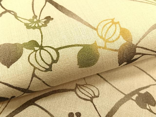 平和屋着物*夏物 九寸名古屋帯 型染め 枝葉文 正絹 逸品 CABK1523fb