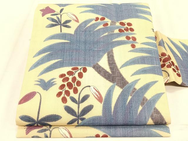 平和屋着物*夏物 全通柄 九寸名古屋帯 ヤシの実 正絹 逸品 CABK1524fb