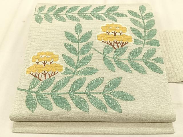 平和屋着物*夏物 九寸名古屋帯 作家物 枝花文 正絹 逸品 CABK1526fb