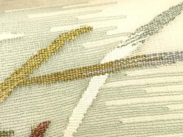 平和屋着物*夏物 九寸名古屋帯 すくい織 抽象文様 正絹 逸品 CABK1528fb