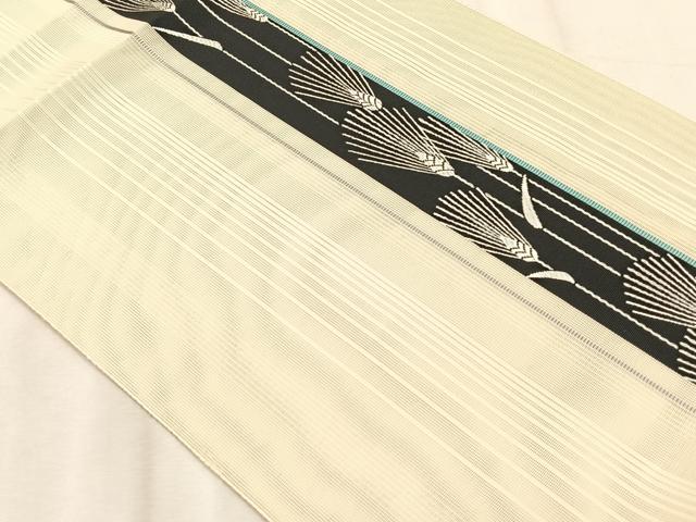 平和屋着物*夏物 本場筑前博多織 八寸名古屋帯 稲穂 原田織物謹製 証紙付き 正絹 逸品 CABK1531fb