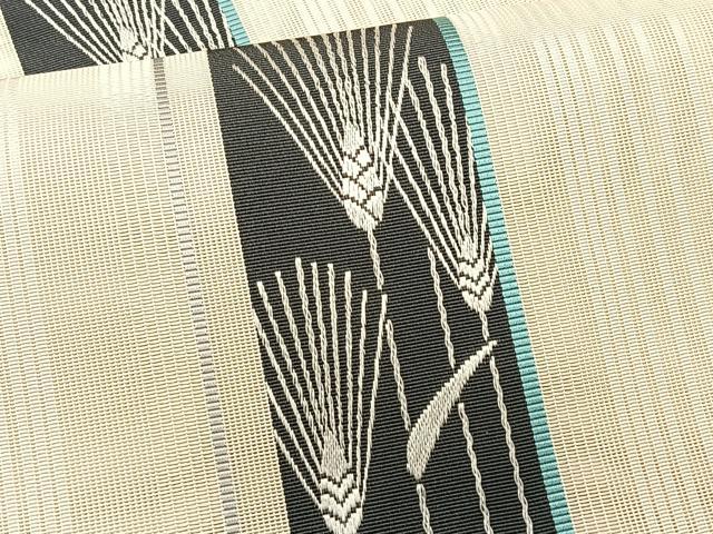 平和屋着物*夏物 本場筑前博多織 八寸名古屋帯 稲穂 原田織物謹製 証紙付き 正絹 逸品 CABK1531fb