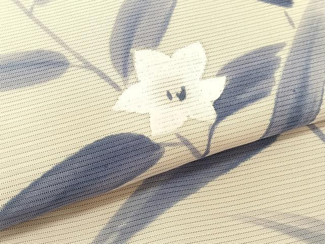 平和屋着物*夏物 絽塩瀬 九寸名古屋帯 手描き 桔梗 銀彩 正絹 逸品 CABK1533fb