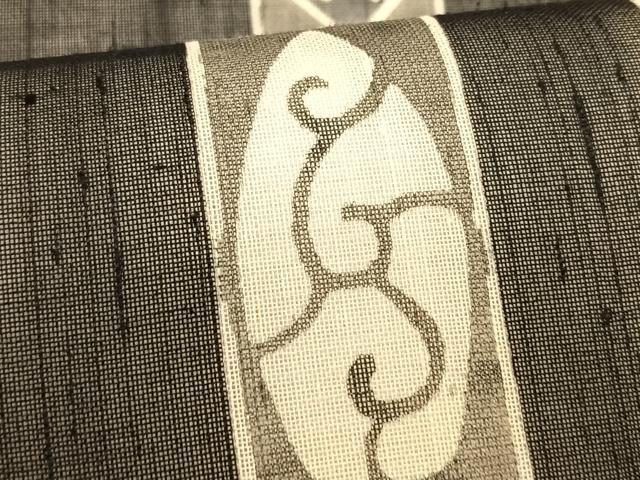 平和屋着物*夏物 絹芭蕉 九寸名古屋帯 型染め 間道 正絹 逸品 CABK1562fb