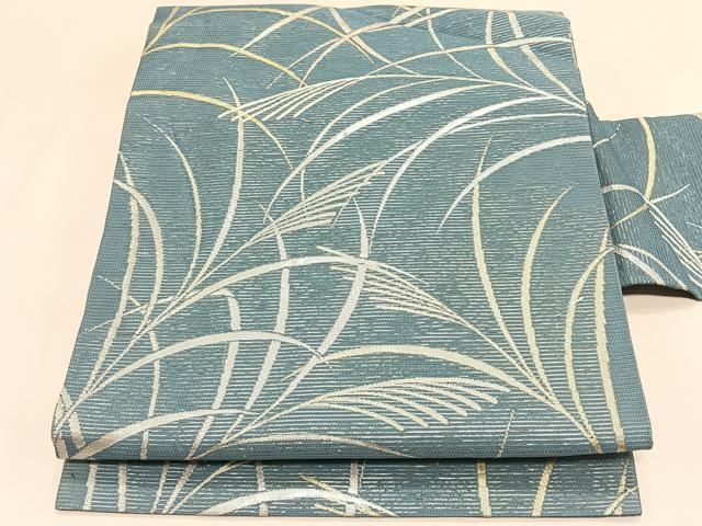 平和屋着物*夏物 九寸名古屋帯 芒文 金銀糸 正絹 逸品 CABK1570fb