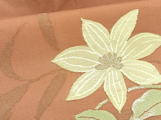 平和屋着物*夏物 九寸名古屋帯 枝花文 銀糸 正絹 逸品 CABK1572fb