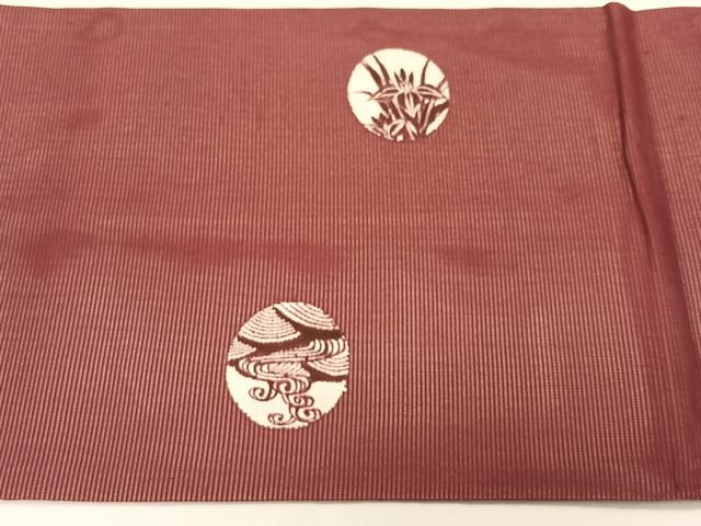 平和屋着物*夏物 九寸開き名古屋帯 流水杜若 正絹 逸品 CABK1576fb