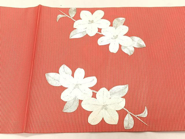 平和屋着物*夏物 九寸開き名古屋帯 駒刺繍 総刺繍 枝花文 正絹 逸品 CABK1577fb