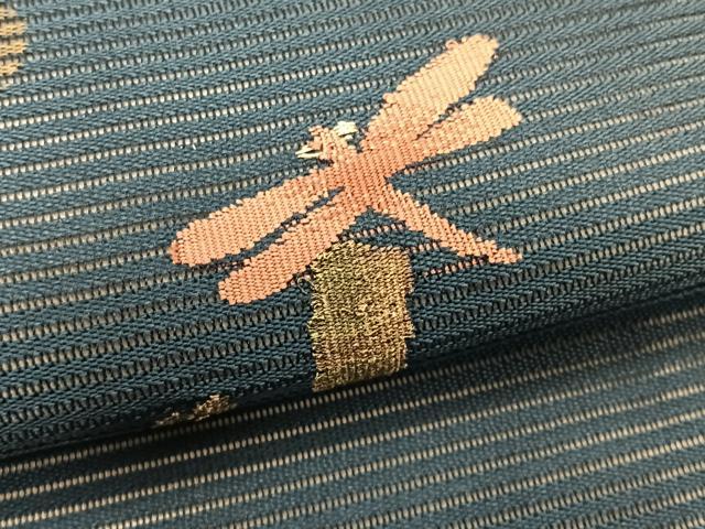 平和屋着物*夏物 九寸名古屋帯 トンボ 金糸 正絹 逸品 CABK1581fb