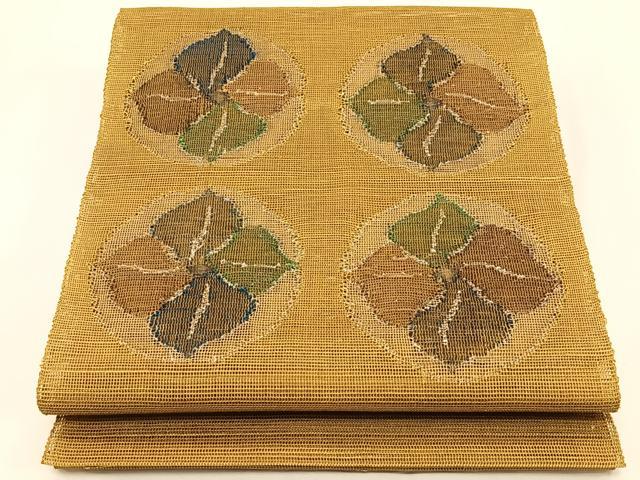 平和屋着物*夏物 八寸名古屋帯 花丸文 金糸 正絹 逸品 CABK1586fb